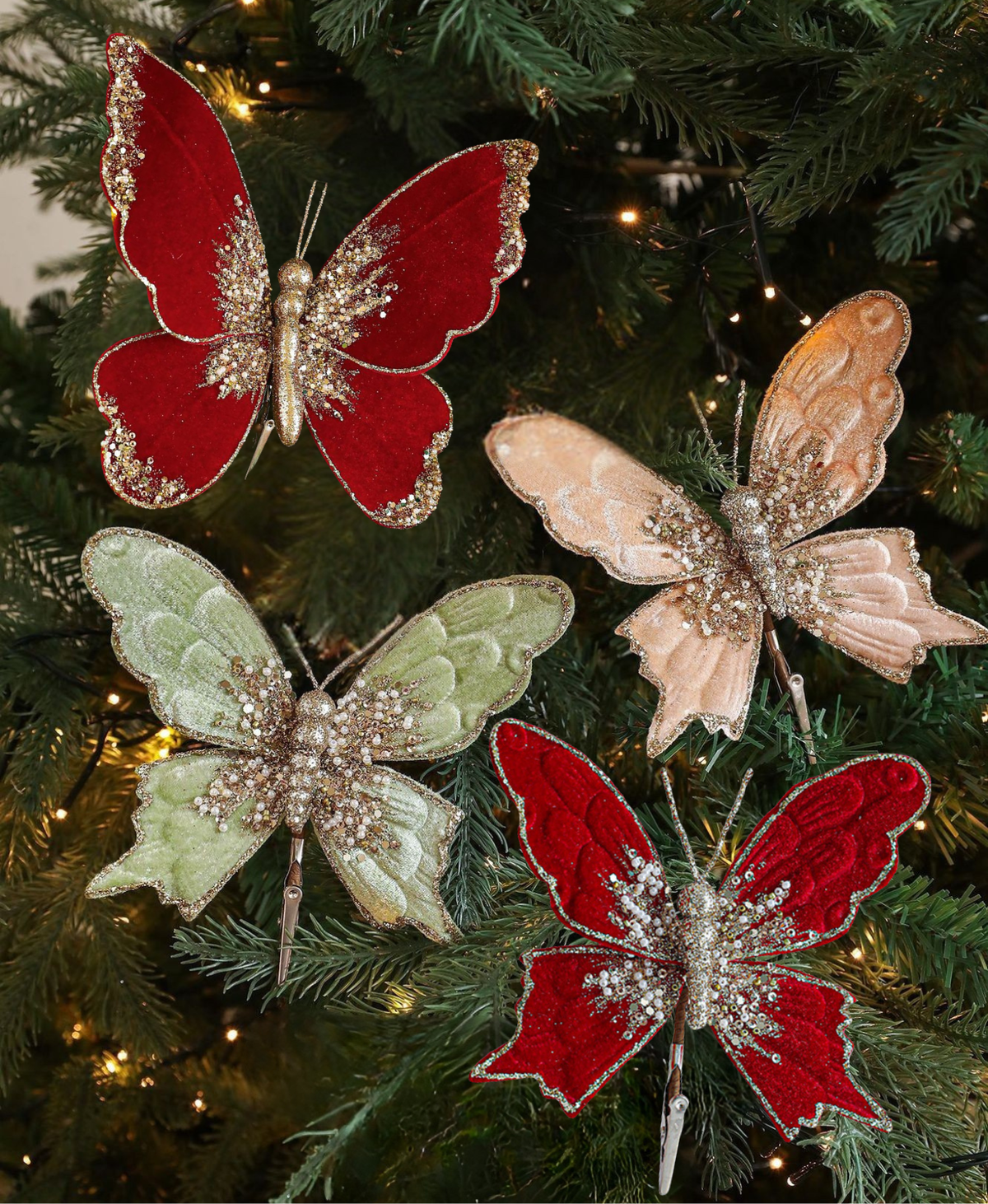 Sparkling Butterfly Tree Clip Ornament