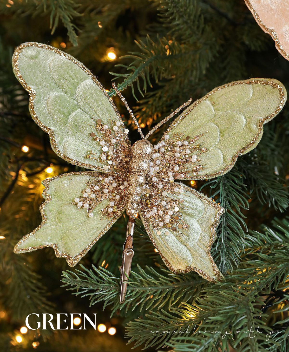 Sparkling Butterfly Tree Clip Ornament