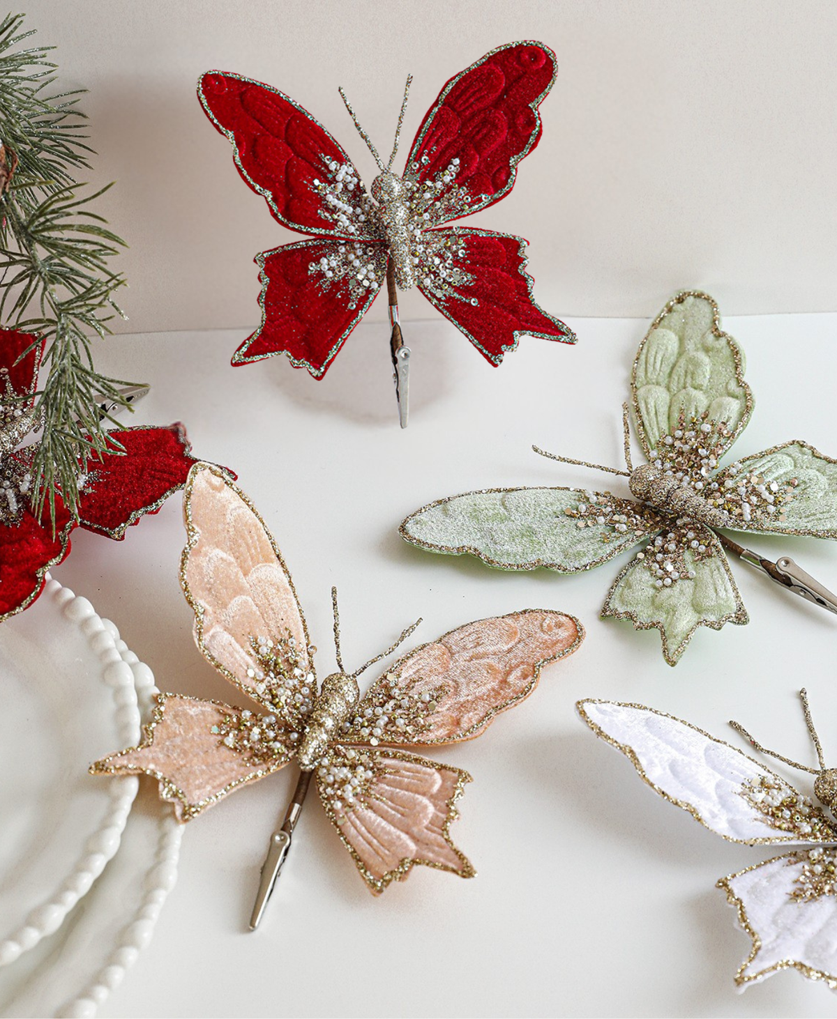 Sparkling Butterfly Tree Clip Ornament