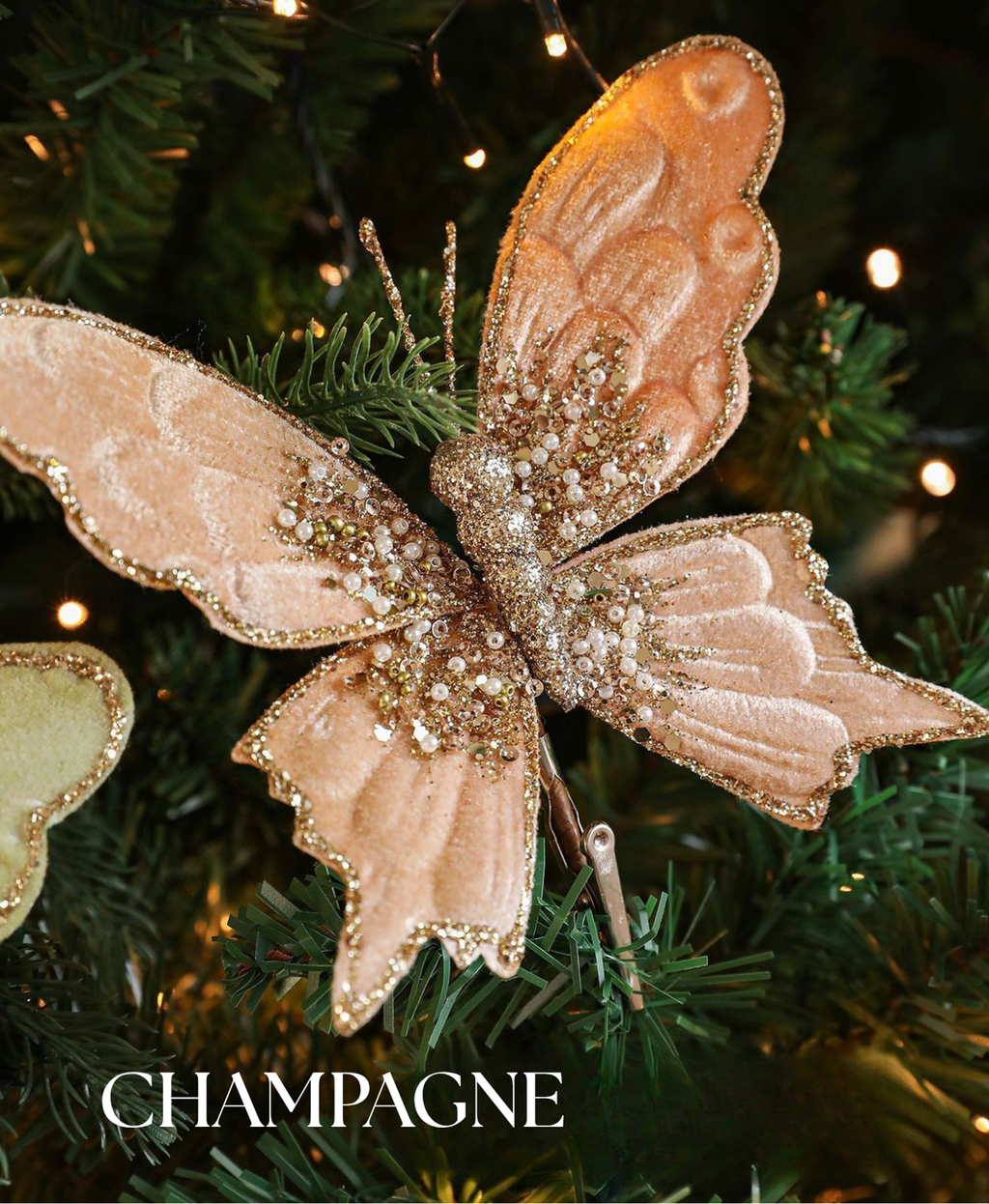 Sparkling Butterfly Tree Clip Ornament