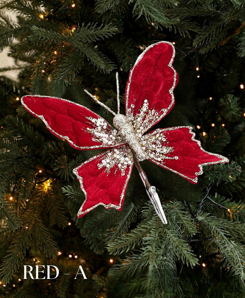 Sparkling Butterfly Tree Clip Ornament