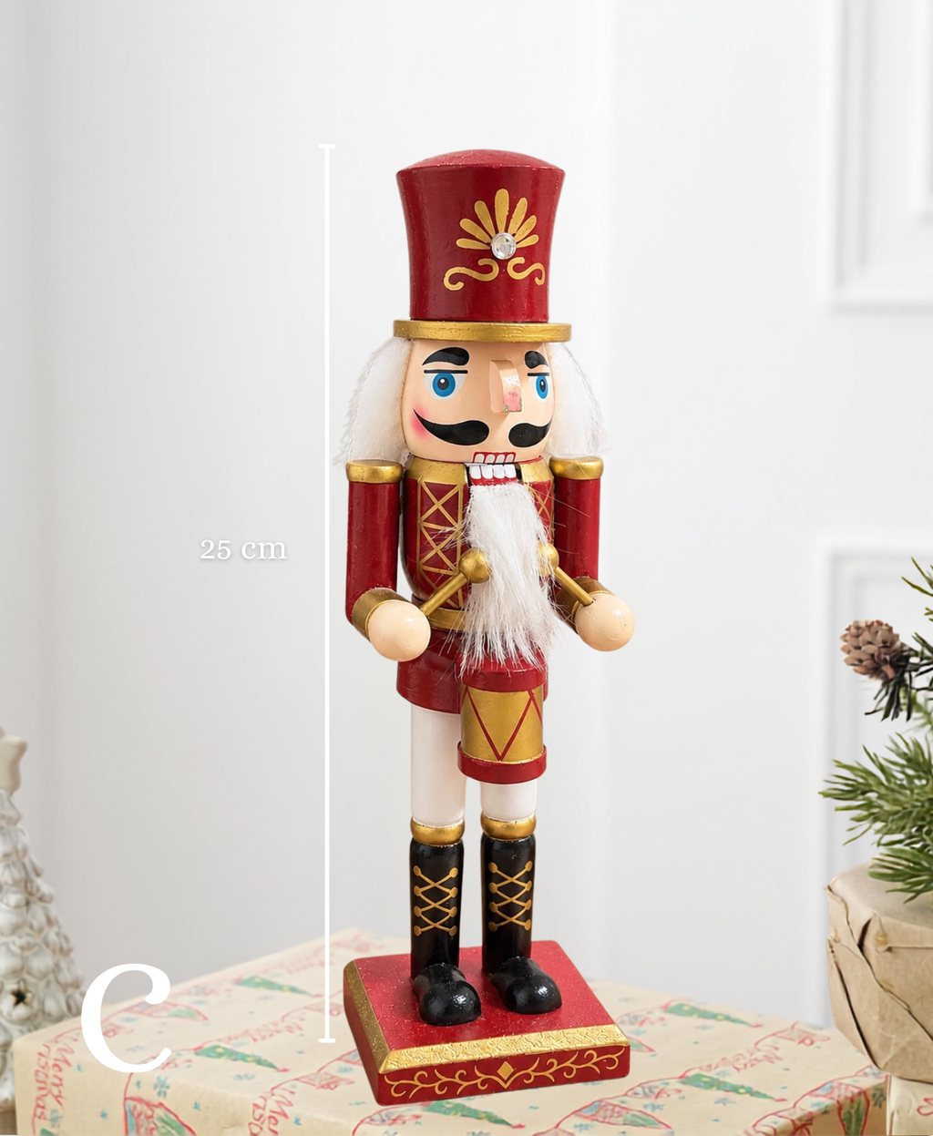 Burgundy & Gold Nutcracker - 25 cm