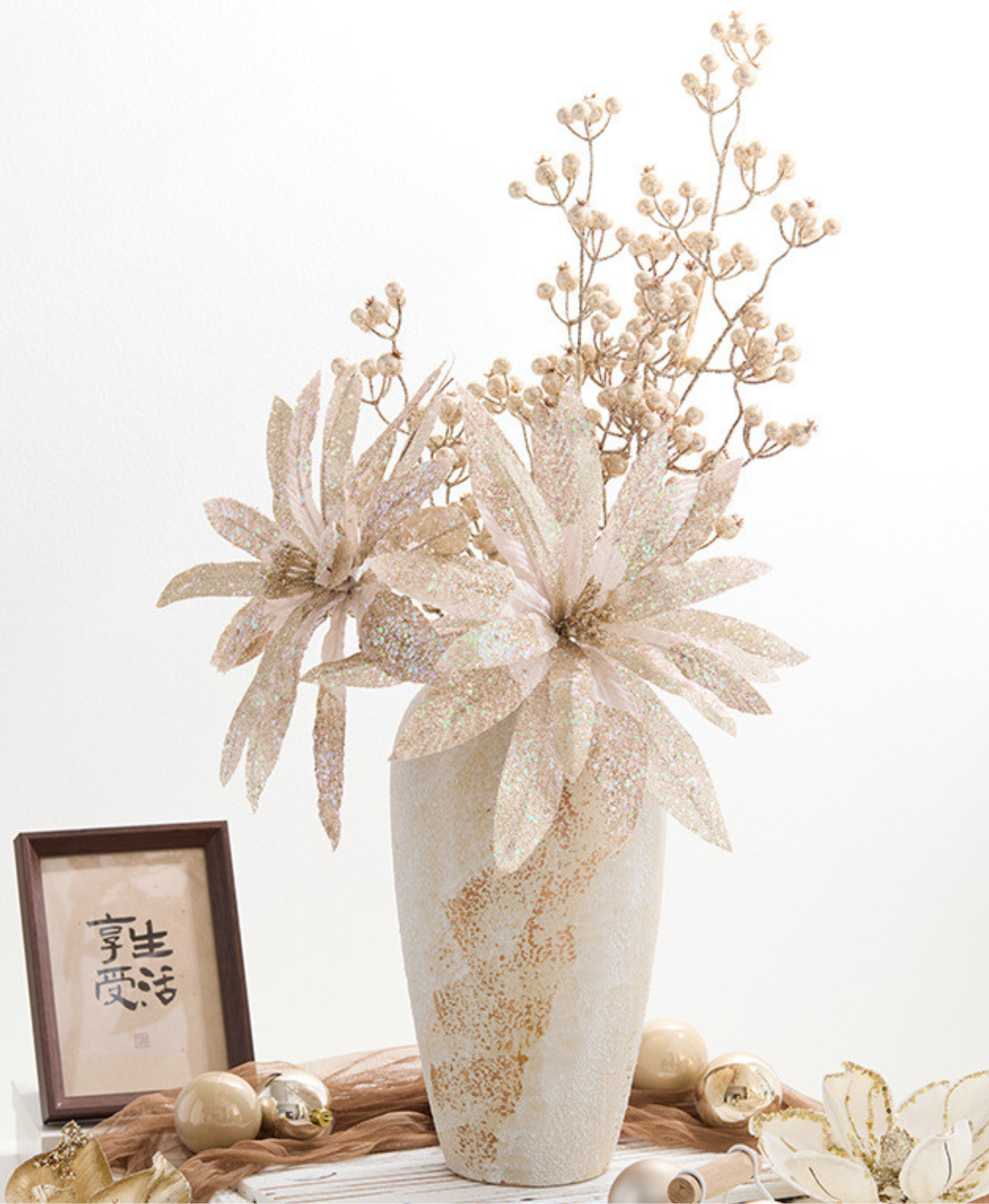 White Christmas Flower Ornament