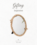 GIFTING INSPIRATION - Gold Oval Bird and Flower Mirror