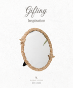 GIFTING INSPIRATION - Gold Oval Bird and Flower Mirror
