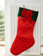 Velvet Bow Christmas Stocking