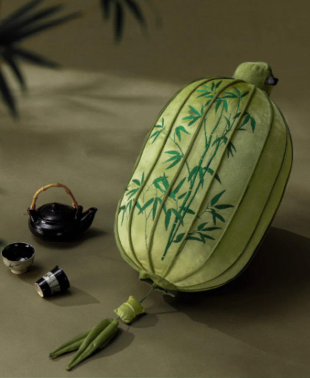 Chinoserie Bamboo Lantern Cushion Pillow
