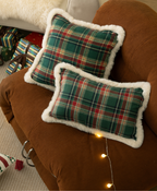 Green Checkered Christmas Pillow