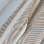 Beige Herringbone Throw Blanket