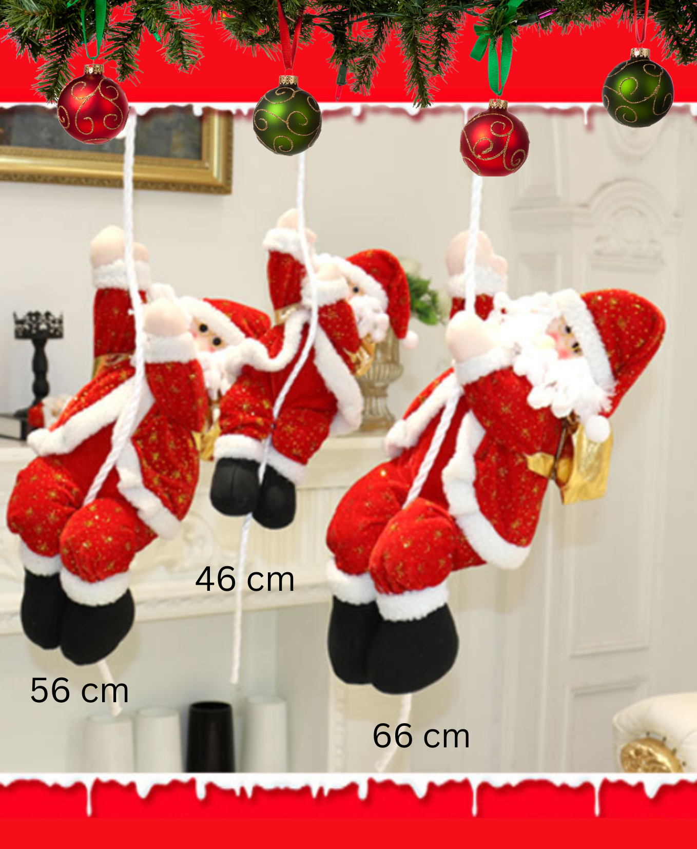 Rope Climbing Santa Decoration