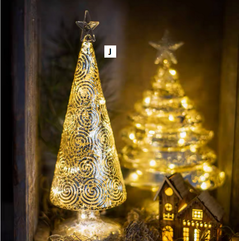 Glowing Glass Christmas Tree Decoration