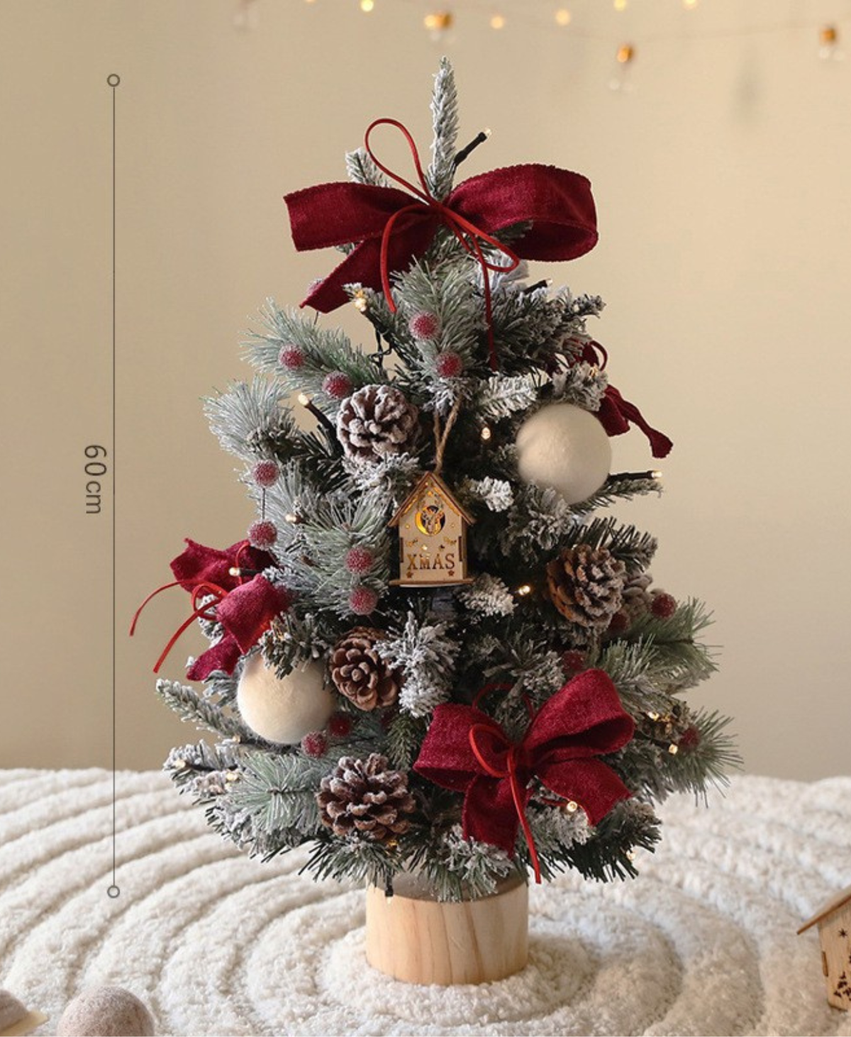 Rustic Berry Christmas Tree with Lights