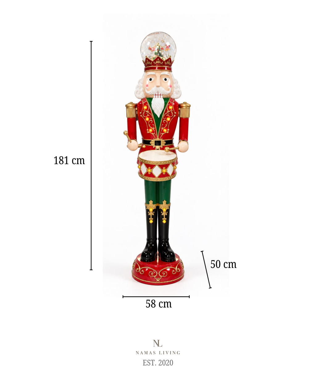 Royal Musical Drum Snow Globe Nutcracker