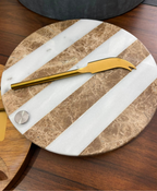 Marble & Acacia Cheese Board with Knife Set