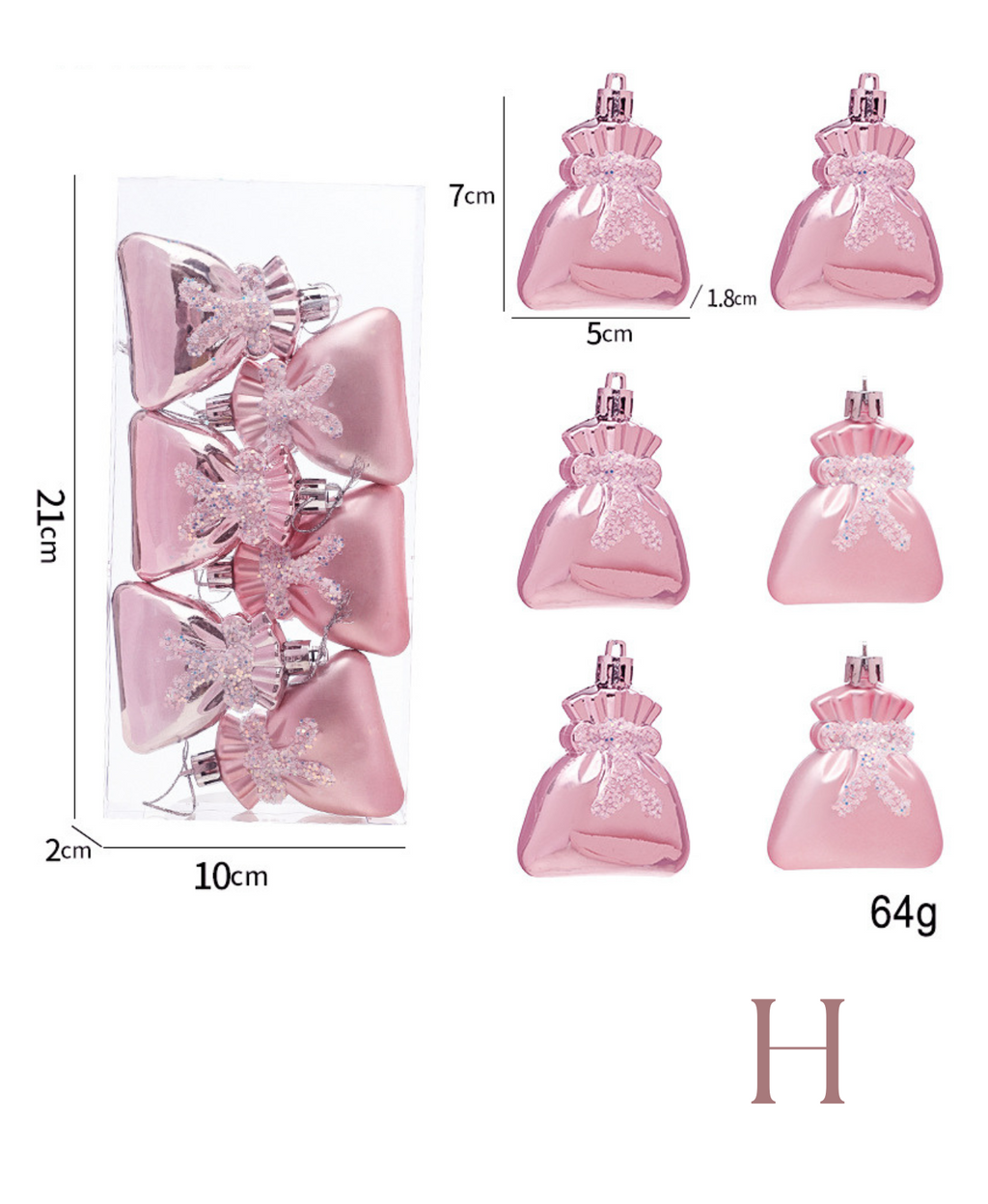 Sweet Pink Christmas Ornament Set