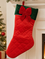 Velvet Bow Christmas Stocking