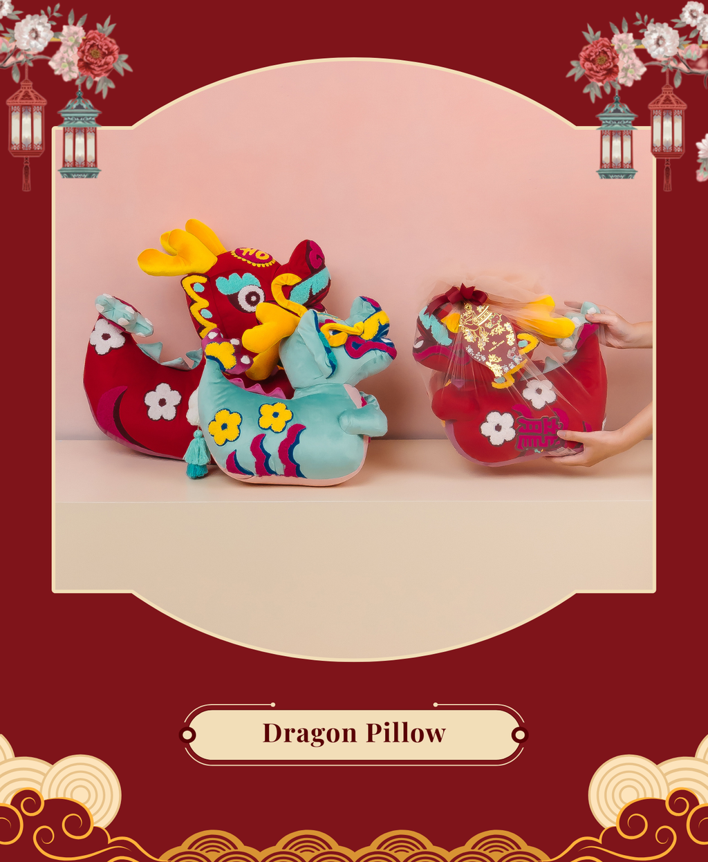 Festive Dragon Dolls Sofa Pillow - CNY Gift 2026