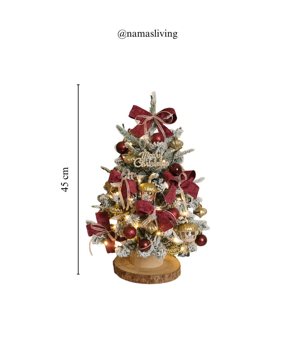 Burgundy Acorn Tree with Lights