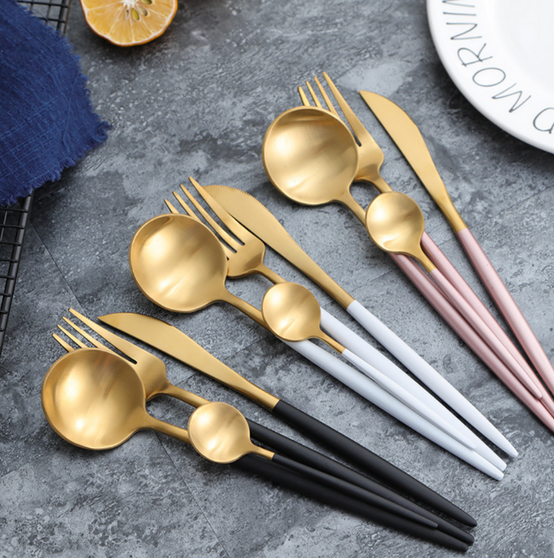 Lafayette Gold with Black handle flatware - Utensils