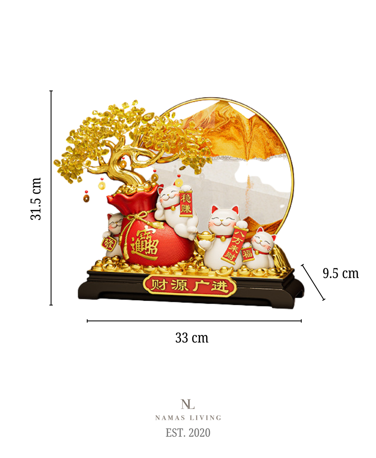 Golden Wealth & Blessings Decor with Gift Box