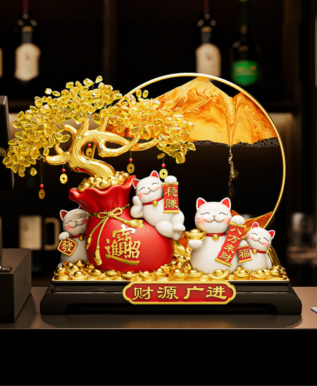 Golden Wealth & Blessings Decor with Gift Box