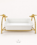 Golden Petal Serving Dish