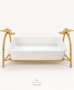 Golden Petal Serving Dish