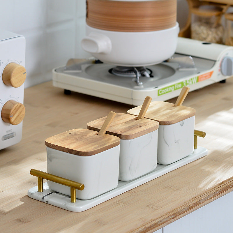 Marble Seasoning Jar Set