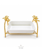 Golden Petal Serving Dish