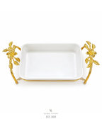 Golden Petal Serving Dish