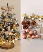 Golden Acorn Snowy Tree with Lights