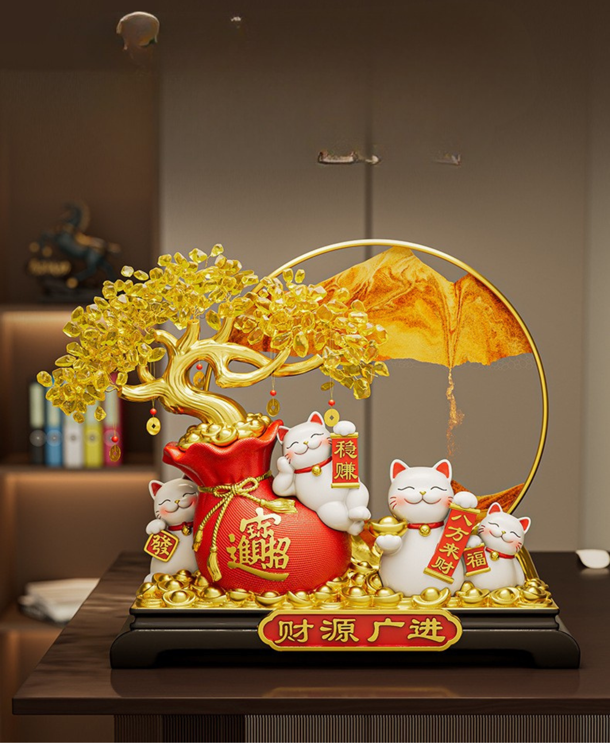 Golden Wealth & Blessings Decor with Gift Box