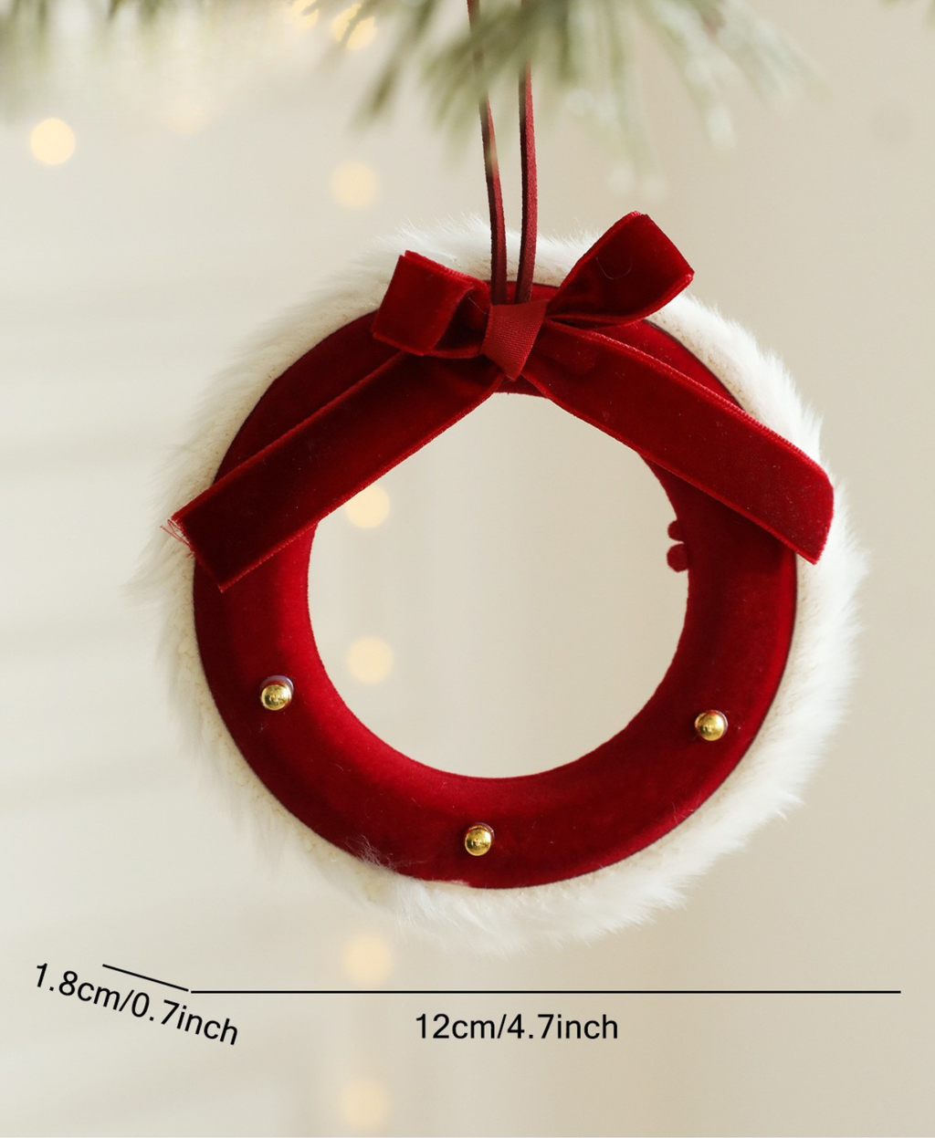 Mini Red Wreath Tree Ornament