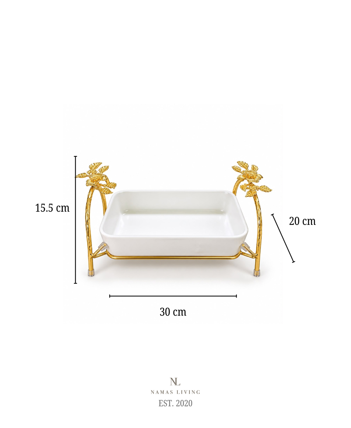 Golden Petal Serving Dish