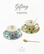 GIFTING INSPIRATION - Serena Tea Cup & Saucer Set Pocelain