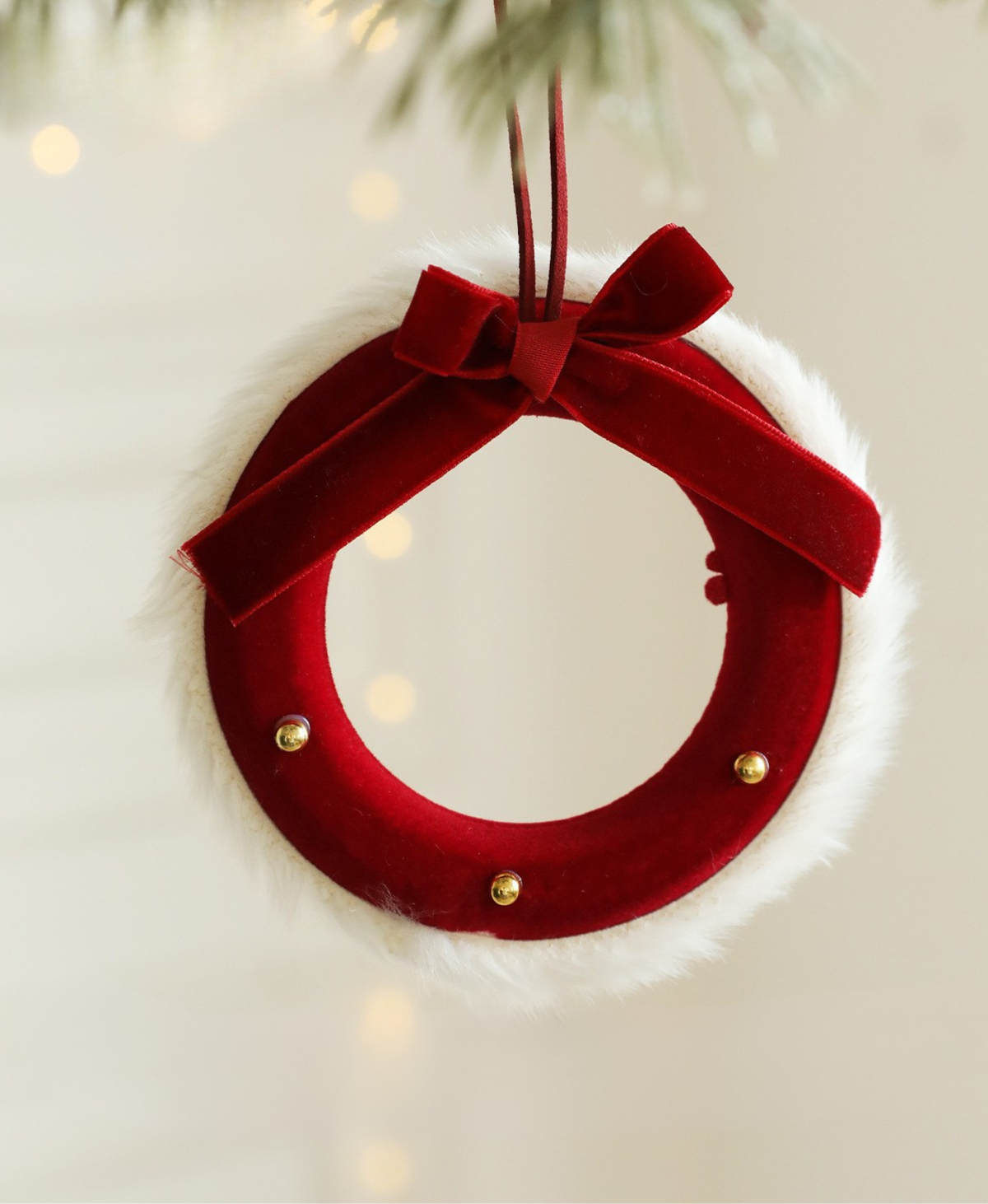 Mini Red Wreath Tree Ornament