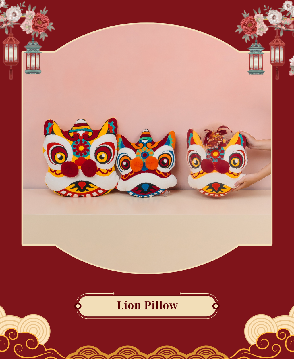 Festive Lion Sofa Cushion - CNY Gift 2026