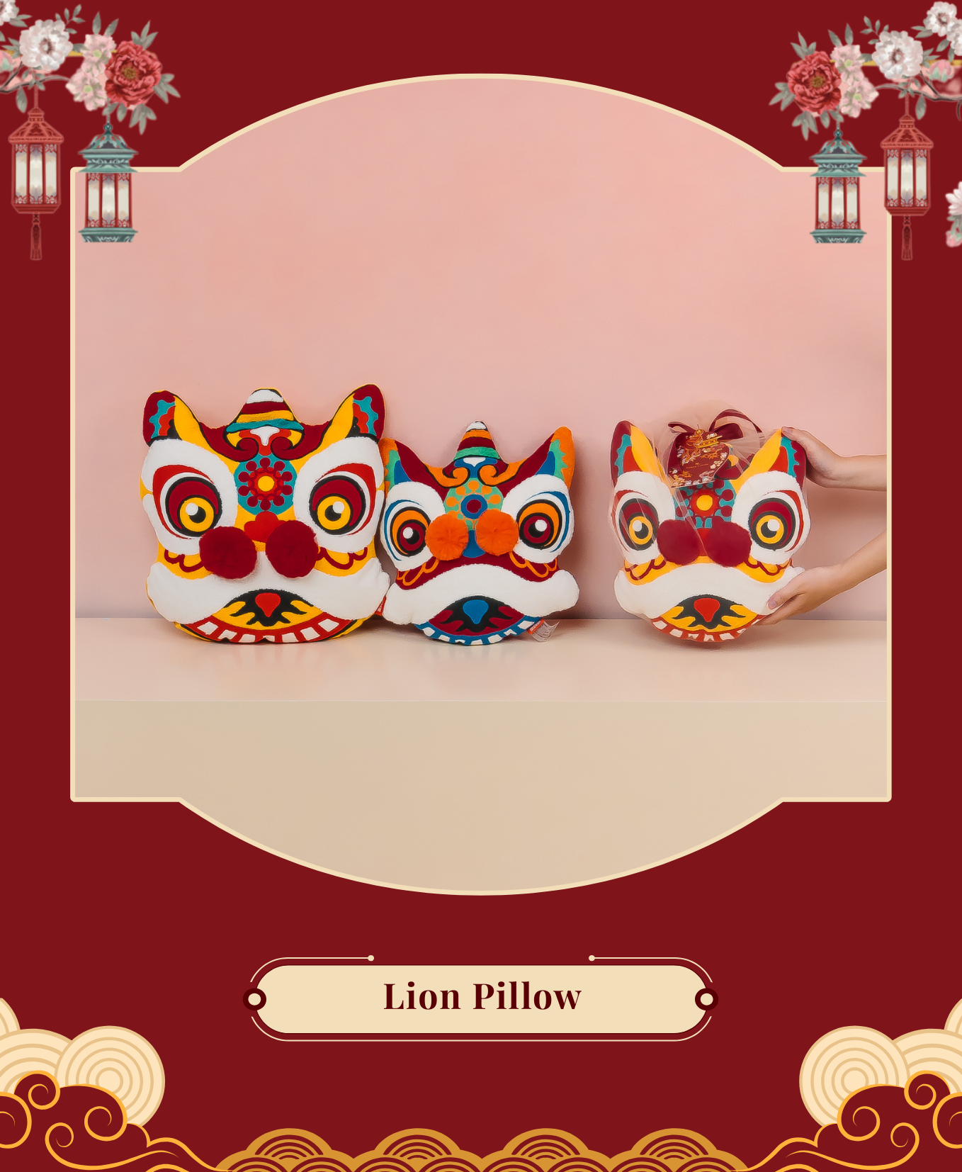 Festive Lion Sofa Cushion - CNY Gift 2026