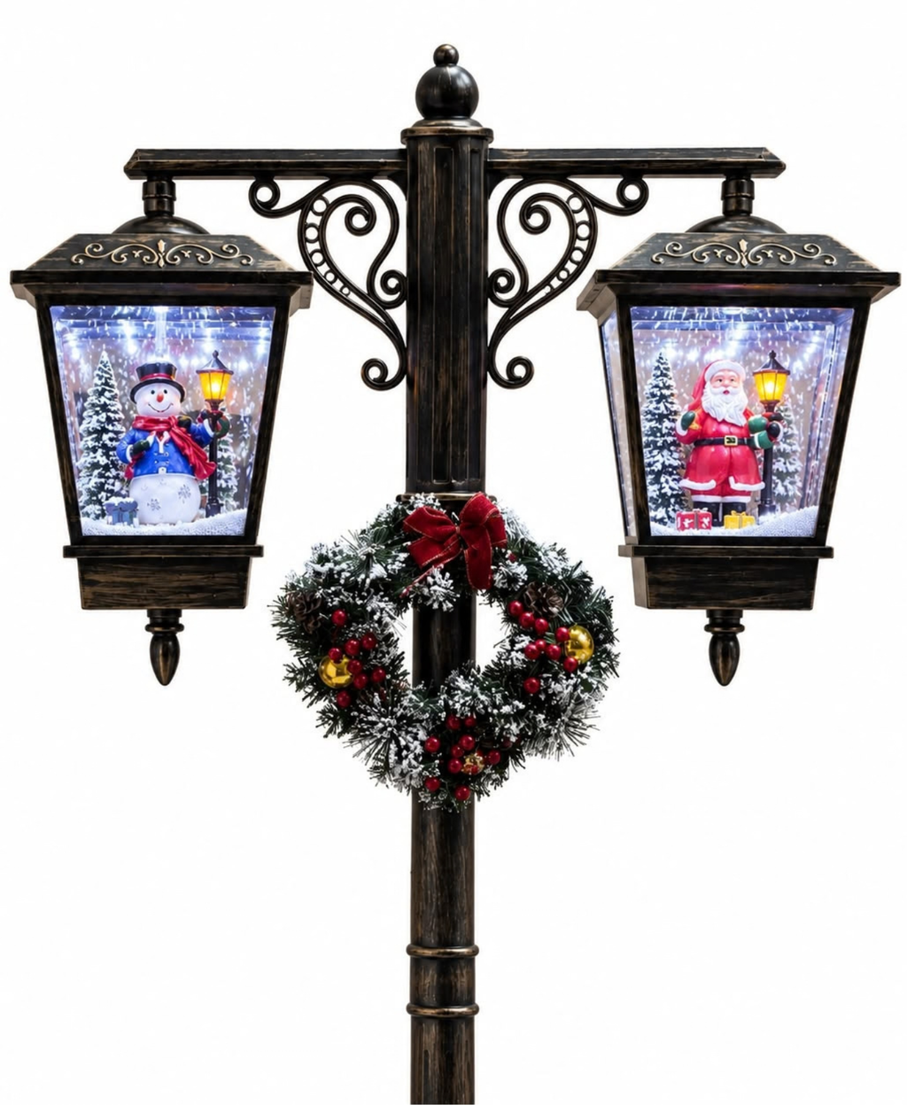 Santa & Snowman Musical Street Lantern