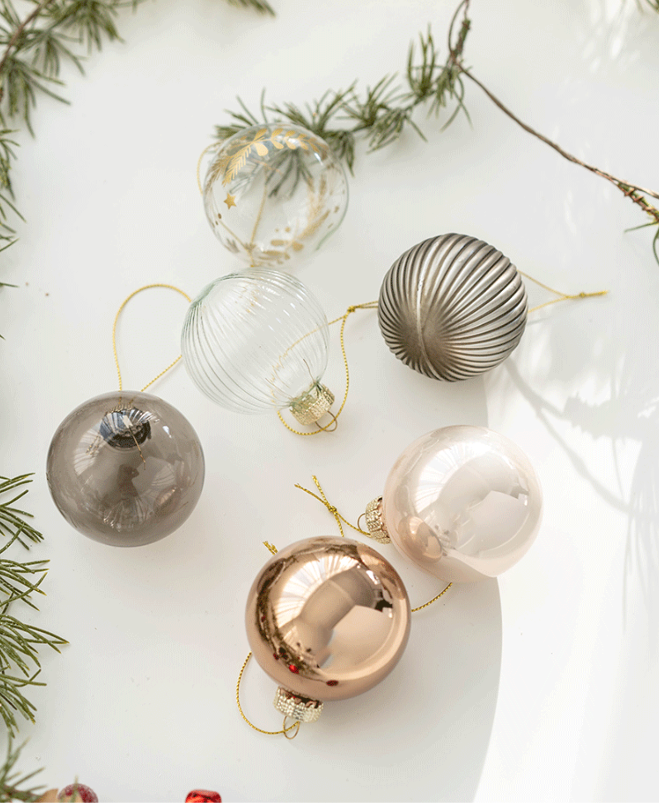 Elegant Glass Christmas Ornament Set