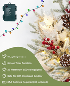 Winter Pinecone Berry Wreath with Lights