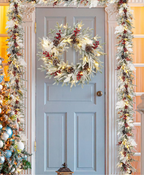 Winter Pinecone Berry Wreath with Lights