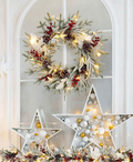 Winter Pinecone Berry Wreath with Lights