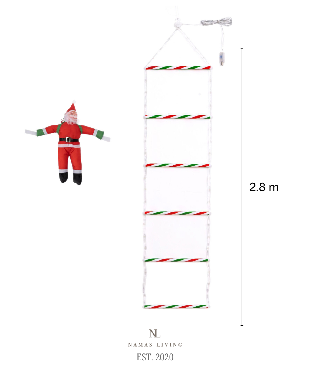 Santa Climbing Ladder Light