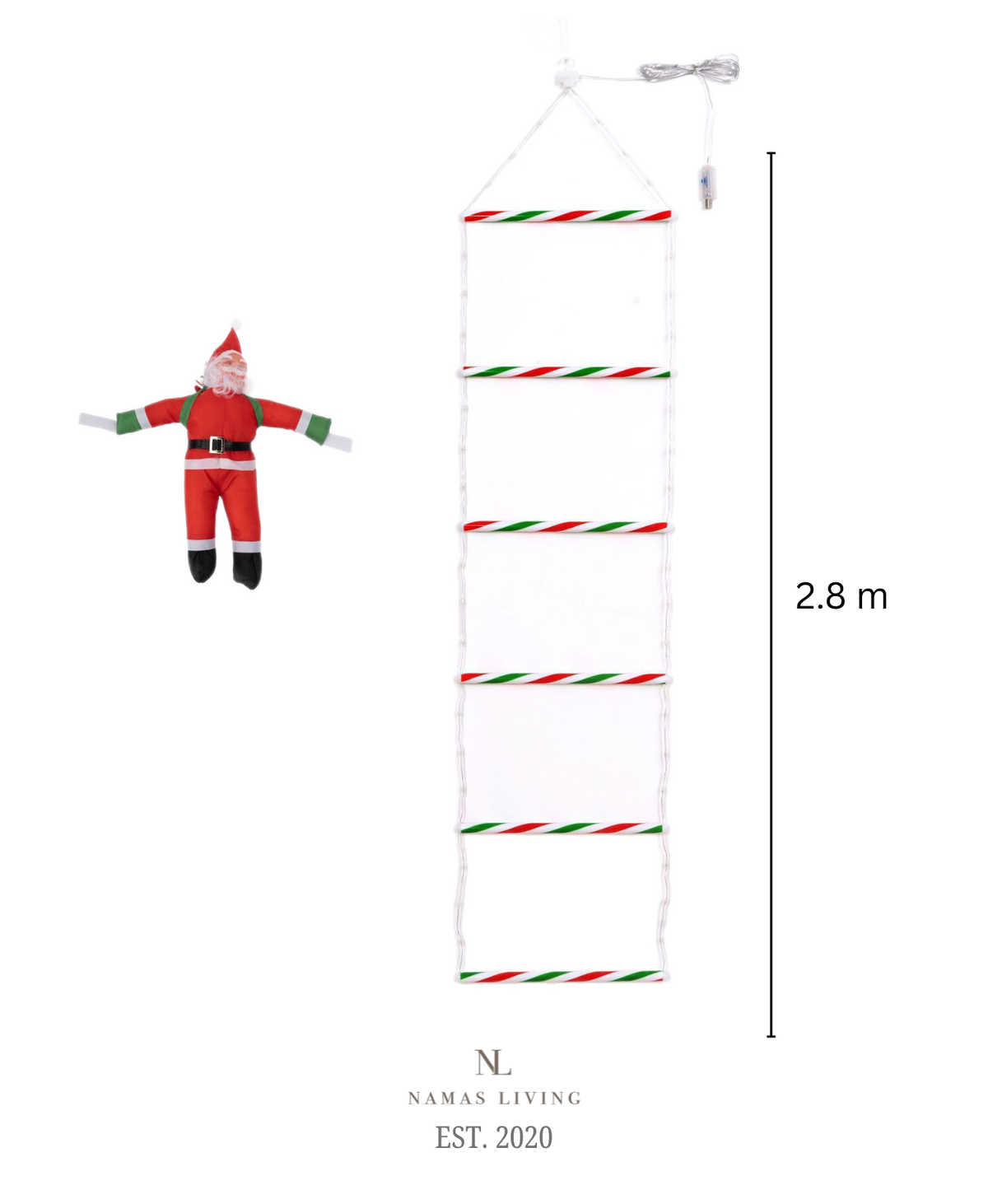 Santa Climbing Ladder Light