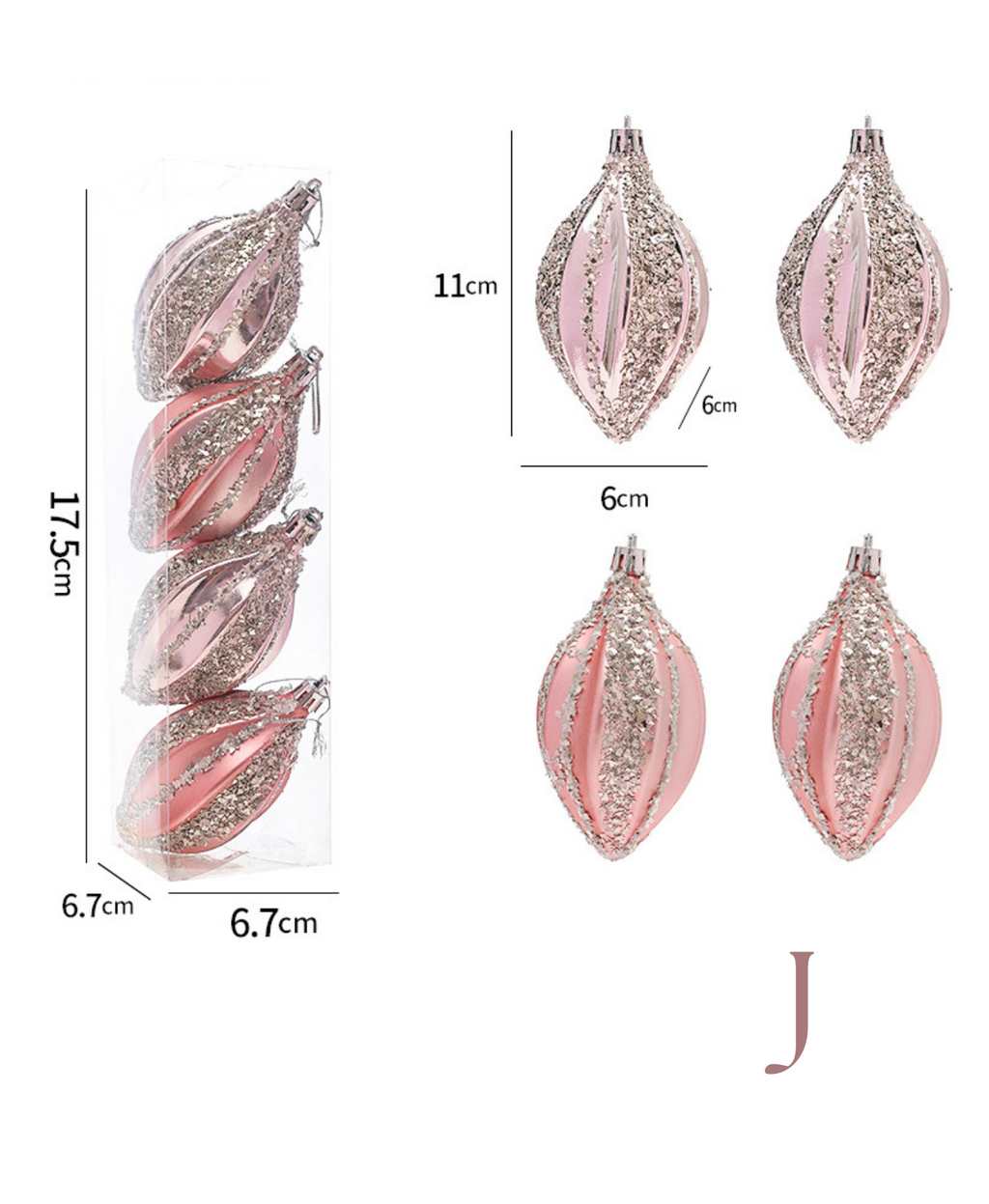 Sweet Pink Christmas Ornament Set