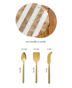Marble & Acacia Cheese Board with Knife Set