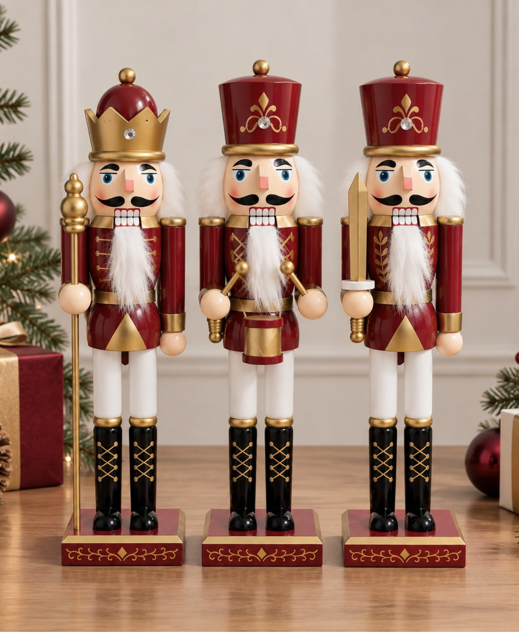 Burgundy & Gold Nutcracker - 38 cm