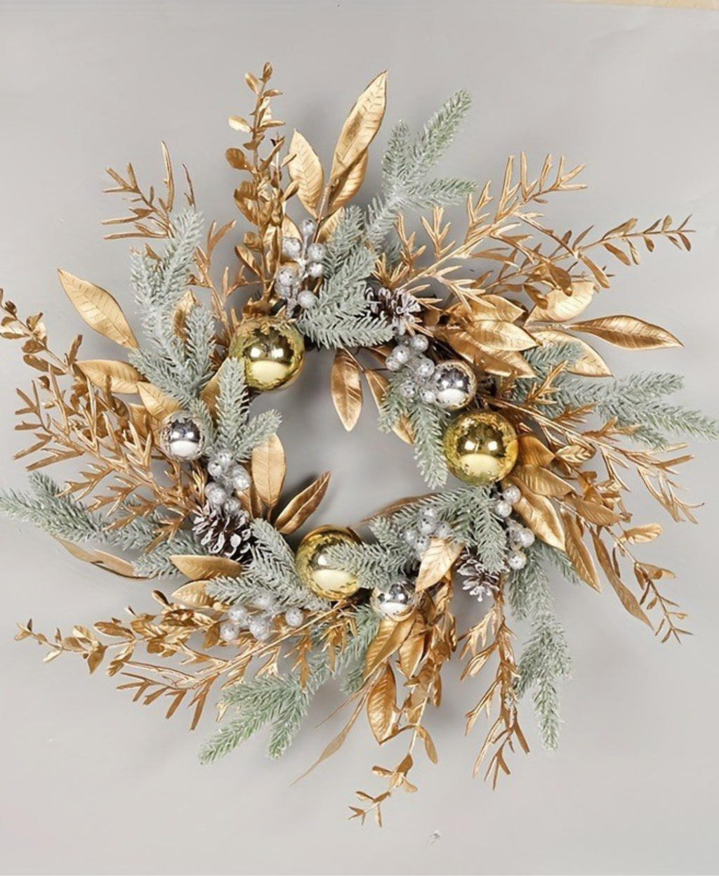 Silver & Gold Frost Wreath