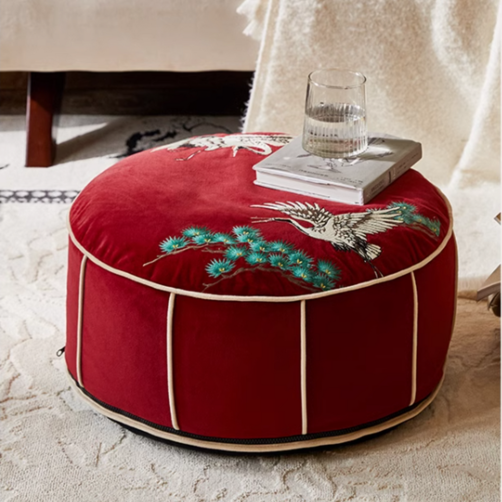 Chinoiserie Crane Cushion and Throw Pillow Collection